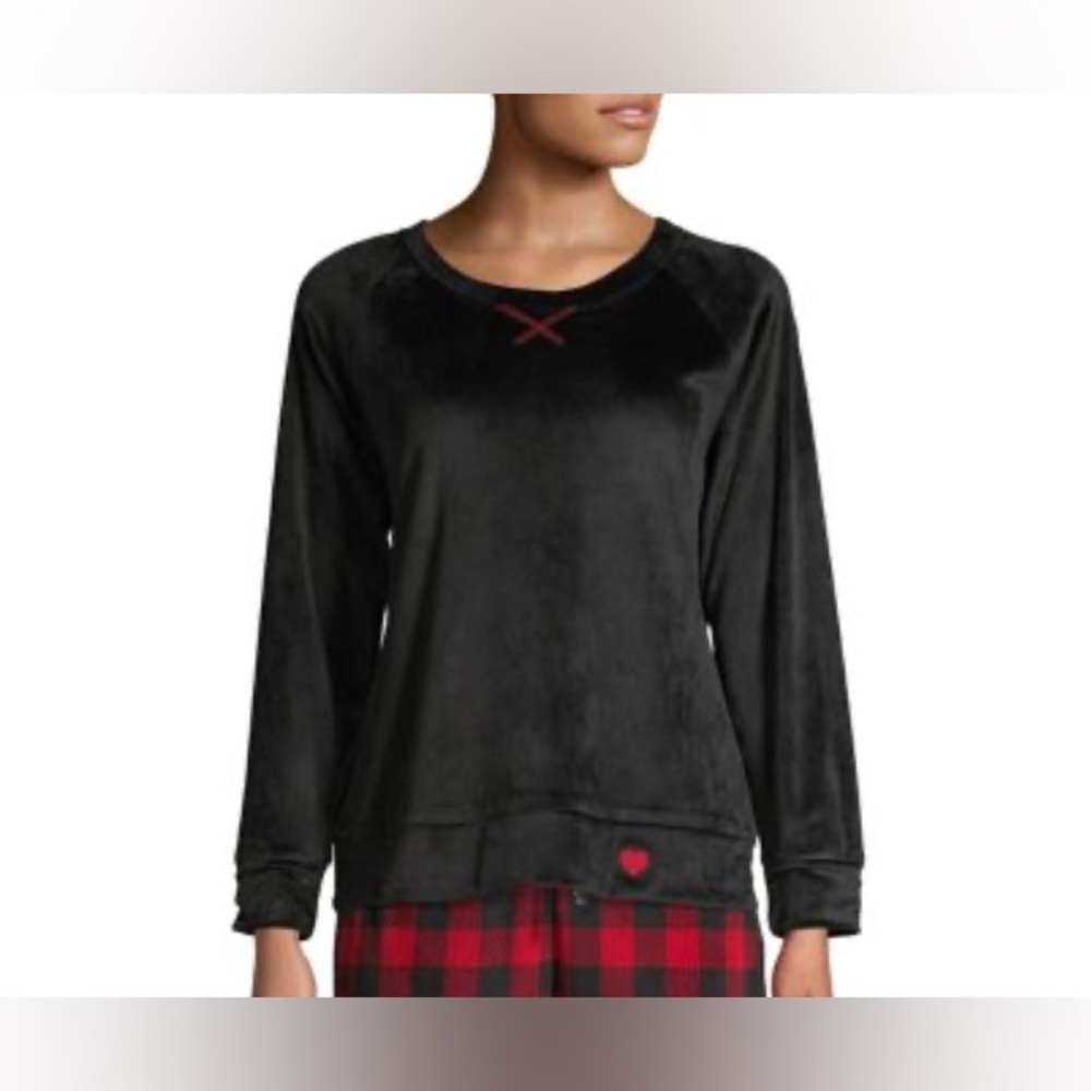 Emily & Jane Black Velour Top
